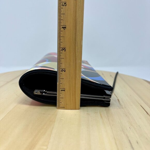 KAREN MARIE Colorful Abstract Clutch Bag with Chain - Picture 14 of 16